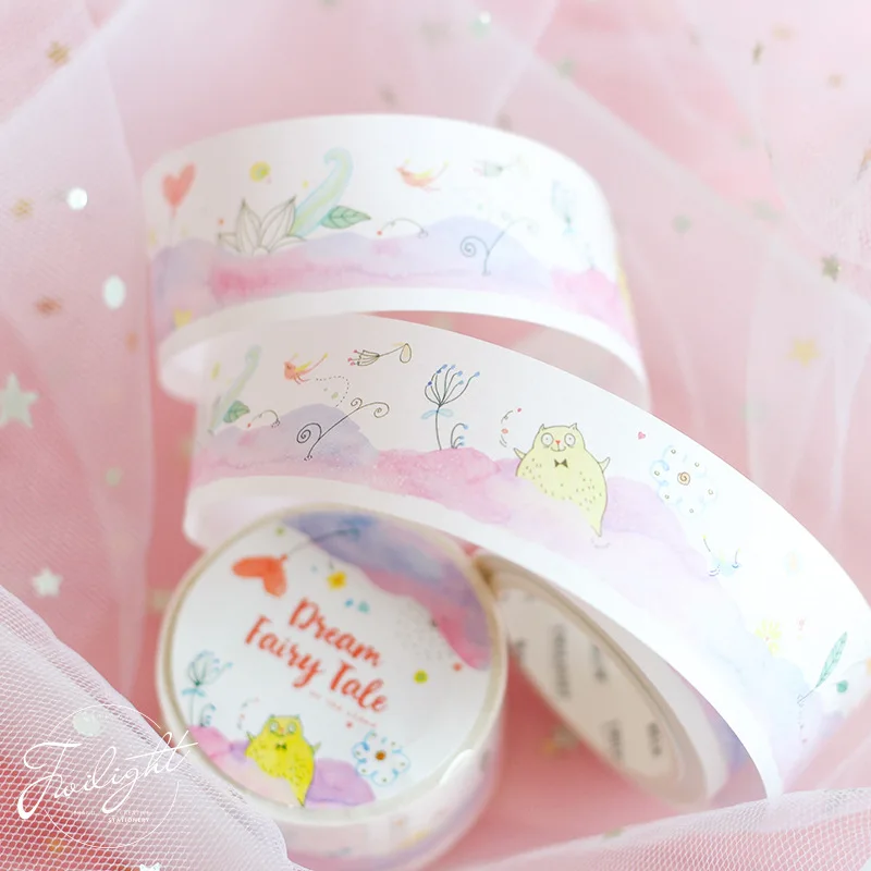 Милый розовый скотч с принтом &quotКошка&quot Набор японских скрапбукингов