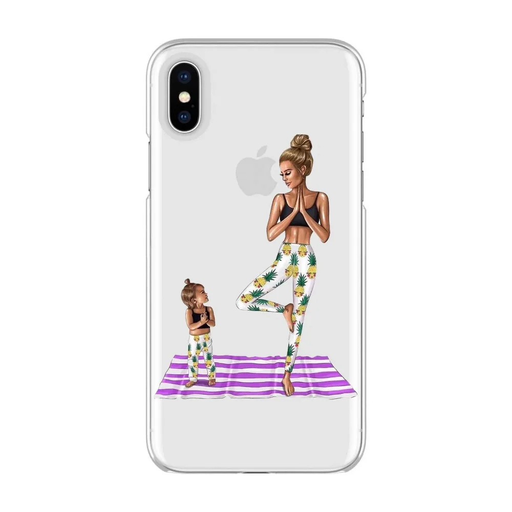 Модный черный коричневый Чехол для мамы и девочки королева iPhone Max XR XS X 8 PLUS 7 5 5SE 6 S