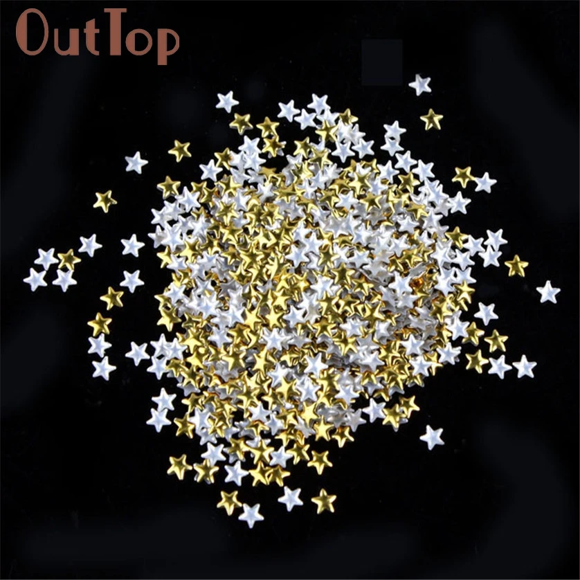 OutTop 2019 цветные женские ногти 150 шт. золотые серебряные 5 мм звездочки