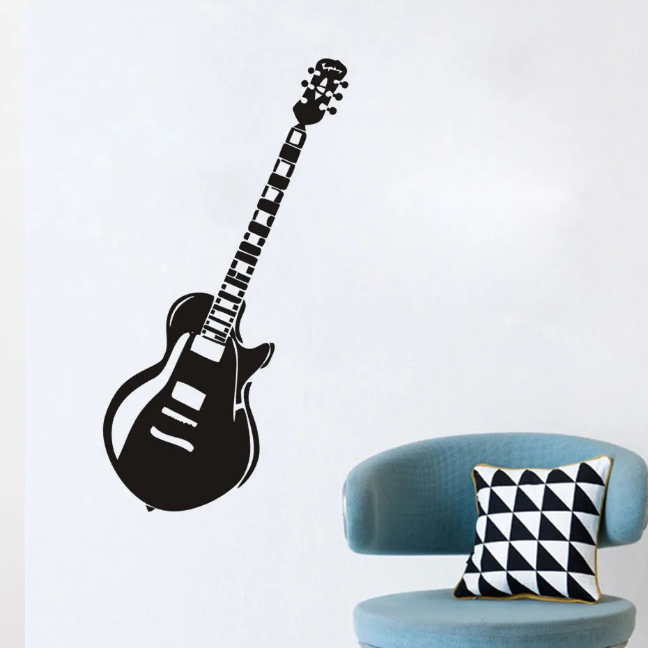 Винтажная электрогитара наклейки на стену для детской комнаты Имя мальчика