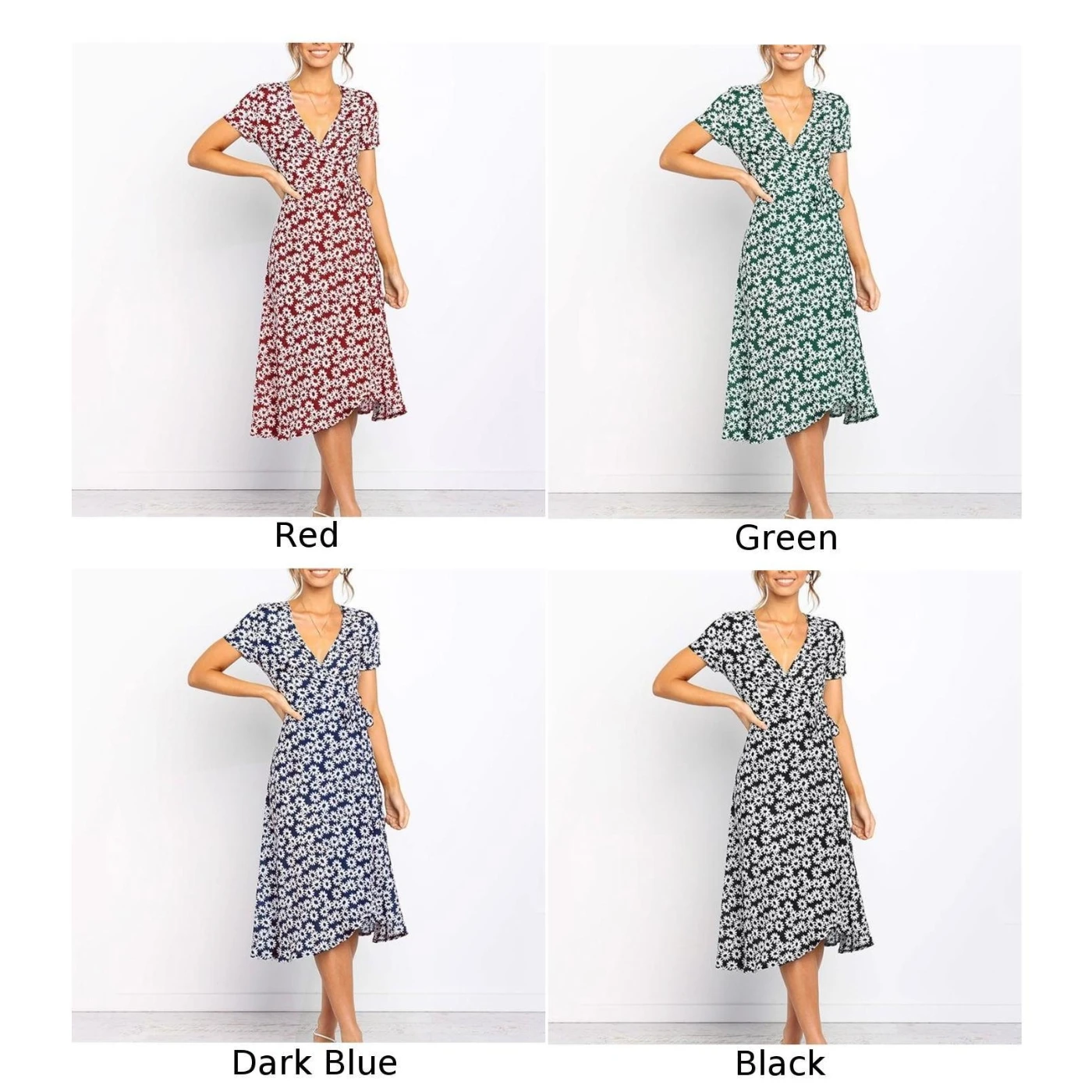 2019 женское праздничное платье пляжное с v образным вырезом коротким рукавом Boho