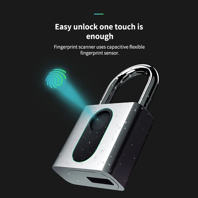 USB Перезаряжаемый смарт замок без ключа с защитой от отпечатков пальцев IP66
