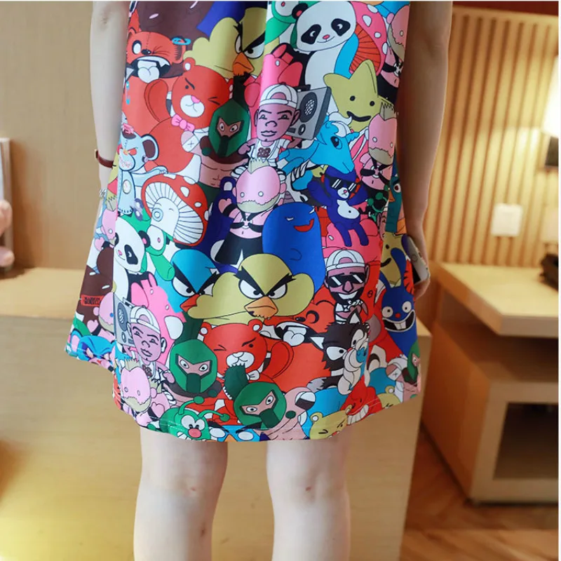 Летнее платье с короткими рукавами для беременных Мода Животный мир узор