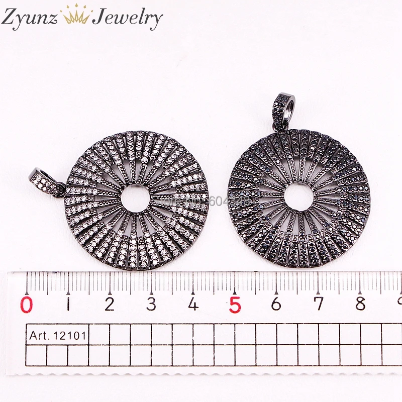 

5 Strands ZYZ300-4408 Micro Pave CZ Round Flower Chocker Brass Pendants Necklaces DIY Craft Wholesale Chain Necklace Femme
