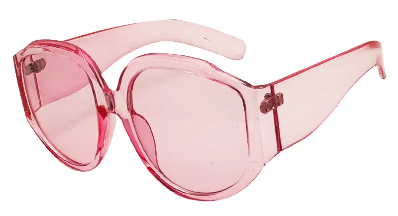 Clear Pink SHAUNA Новое поступление большие женские круглые солнцезащитные очки модные женские оливковые очки в зеленой оправе UV400 - Цвет линз: Clear Pink