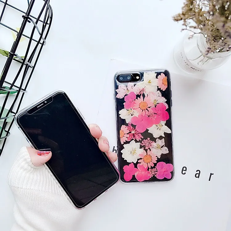 Настоящие гербарий для iPhone X XS MAX XR 8 8 Plus 7 7 Plus 6 6S 6S Plus чехол Чехол задняя оболочка бампер Ins модный защитный ковер