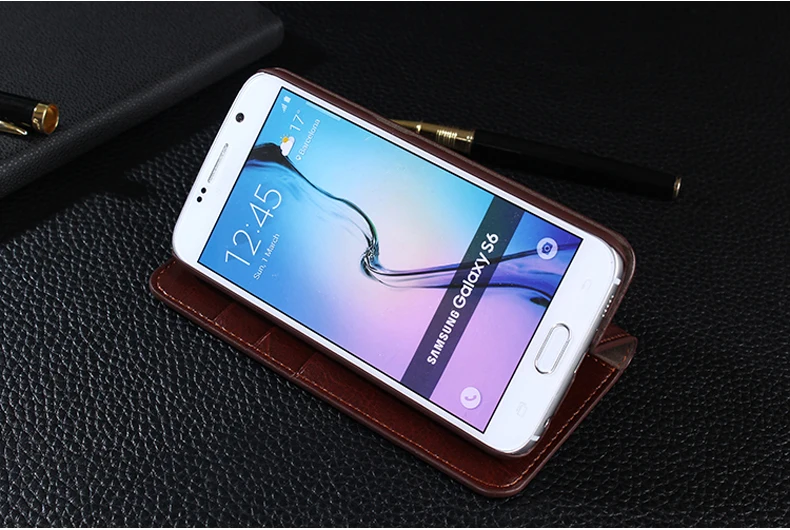 Для Samsung Galaxy S6 S7 край S5 S8 плюс Чехол Оригинальный Роскошный кожаный бумажник