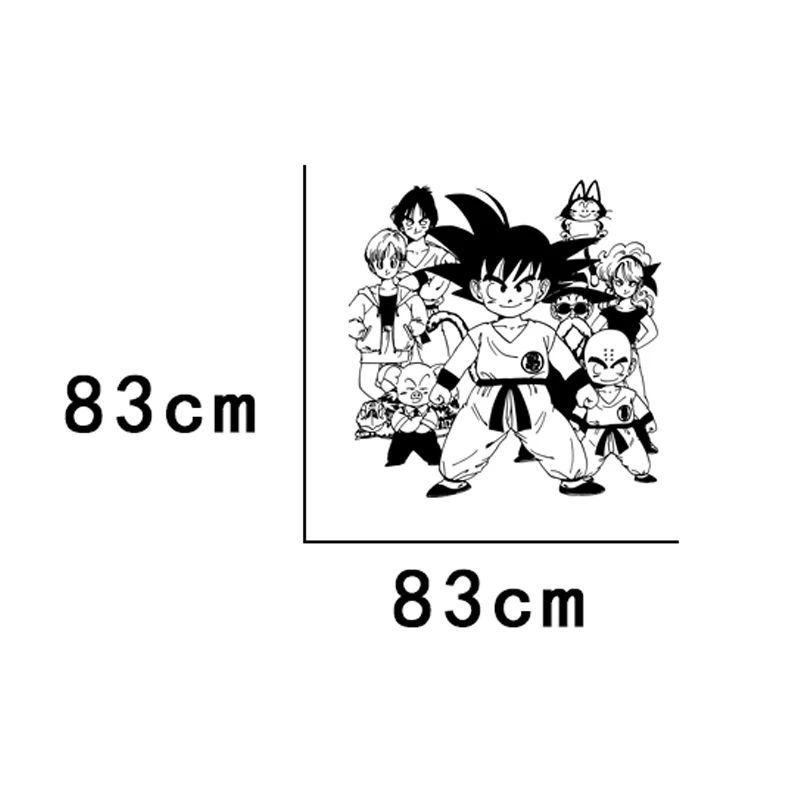 black1 Dragon Ball стикер на стену Сунь Укун аниме наклейка в японском стиле манга настенная Водонепроницаемая Автомобильная наклейка для спальни декоративная стена St - Цвет: black1