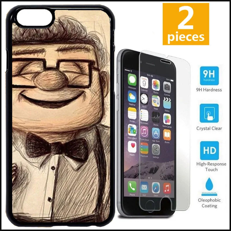Romantic Love Carl &amp Ellie Matching Couple Phone Case Cover For iPhone X 7 8 Plus Xs Max 6 6s 5s Samsung + Tempered Glass A146 |