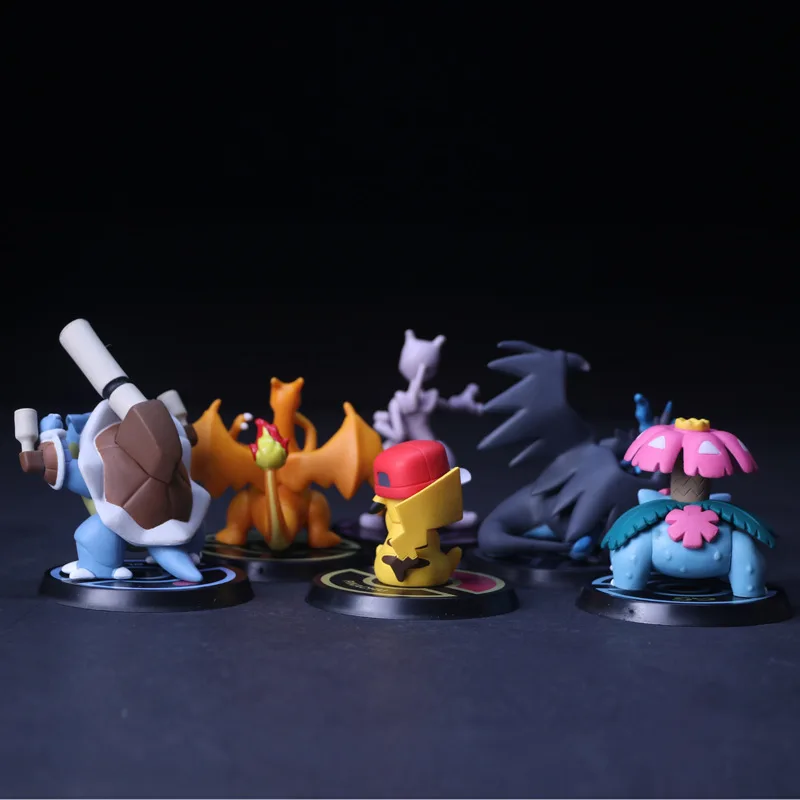 6 шт./компл. игрушки Pikachu Mewtwo Charizard Venusaur Blastoise Аниме Фигурки ПВХ игрушки|pvc toy|set toystoy