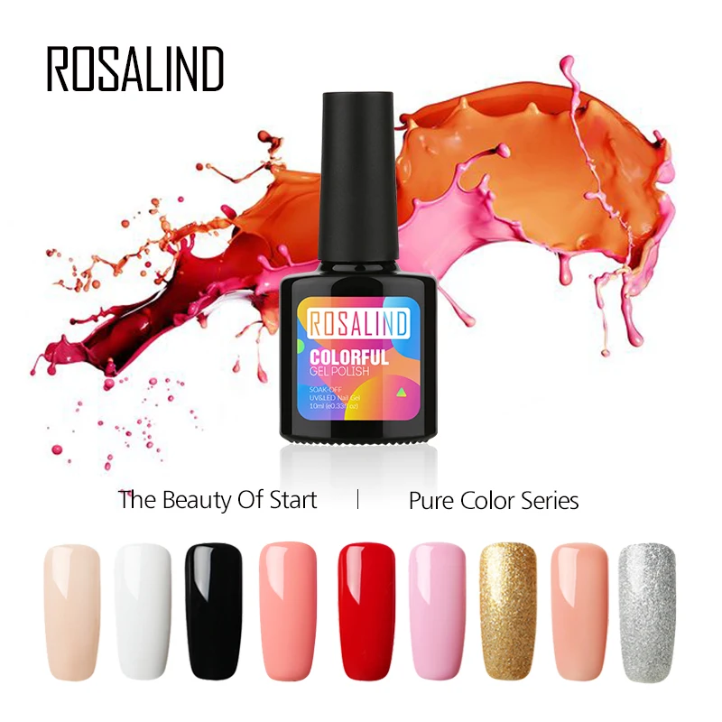 ROSALIND 10ML Nail Gel Pure Polish Nails Art Extension Soak Off Primer White Base Top UV For a Manicure Design | Красота и здоровье