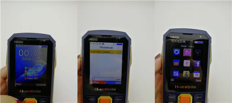 Волшебные голосовые сотовые телефоны 2," четыре sim-карты с FM Java Bluetooth 20000 мАч двойная камера супер большой фонарь, телефон H-Mobile H8000