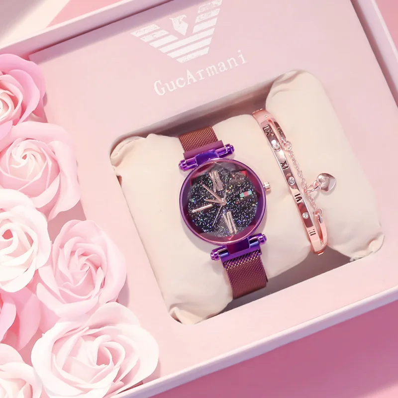 Креативный Звездный 3D циферблат Магнитный магнитный ремешок для женщин