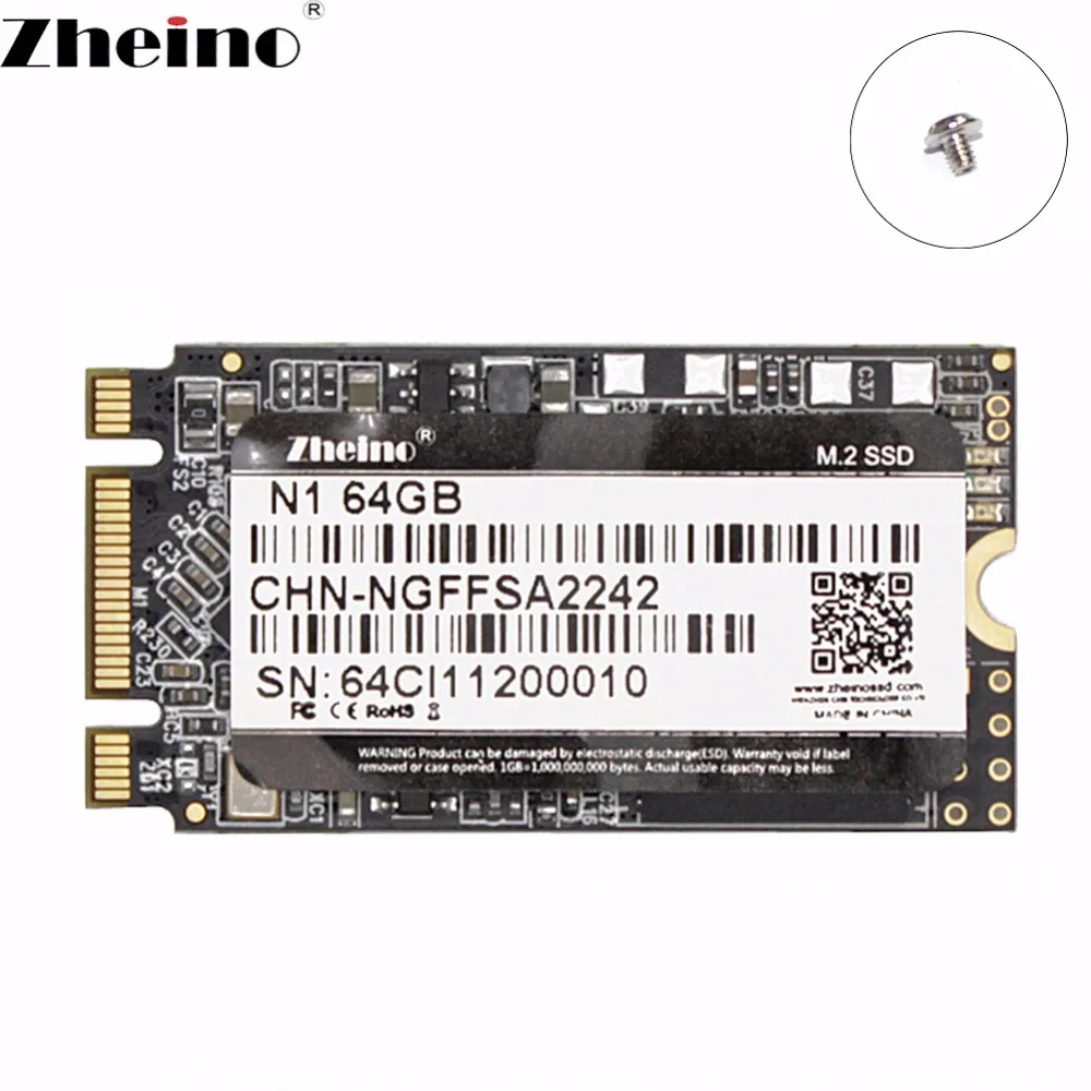 Zheino m.2 SSD 2242 N1 64 ГБ 128 256 мм NGFF M2 SATA Внутренний твердотельный жесткий диск для