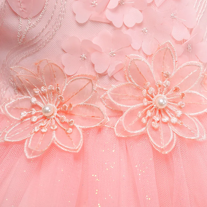 

SISTERS European and American new children's dress, Lace Applique, princess princess dress, sleeveless Girl Costume