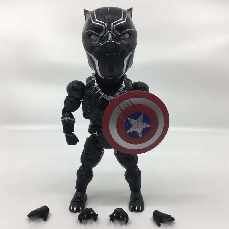 Яйцо атака Marvel Мстители Kawaii Милая версия Черная пантера супер герой фигурка