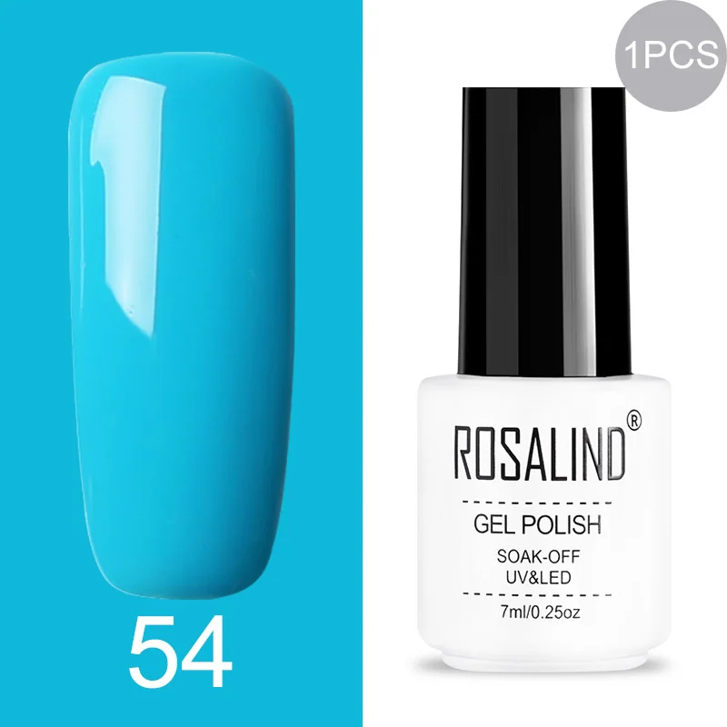 54 ROSALIND Gel Varnish Set For Manicure Hybrid Nail Art Top Coat Primer - Цвет: 54