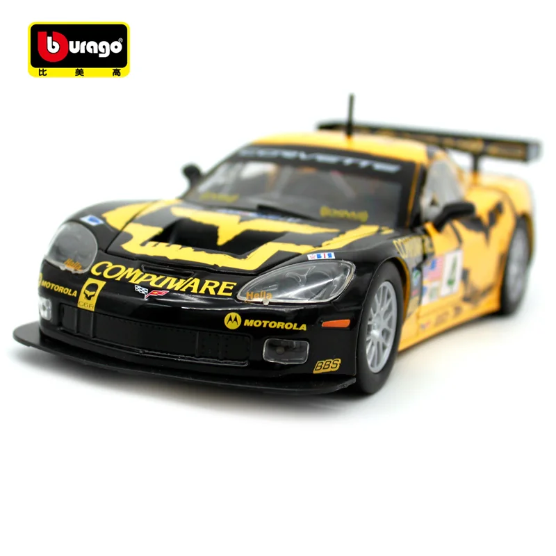 Bburago 1:24 Chvrolet Corvette C6R трек автомобиль классический современный мышцы литья под давлением модель автомобиля игрушка Новинка в коробке 28003