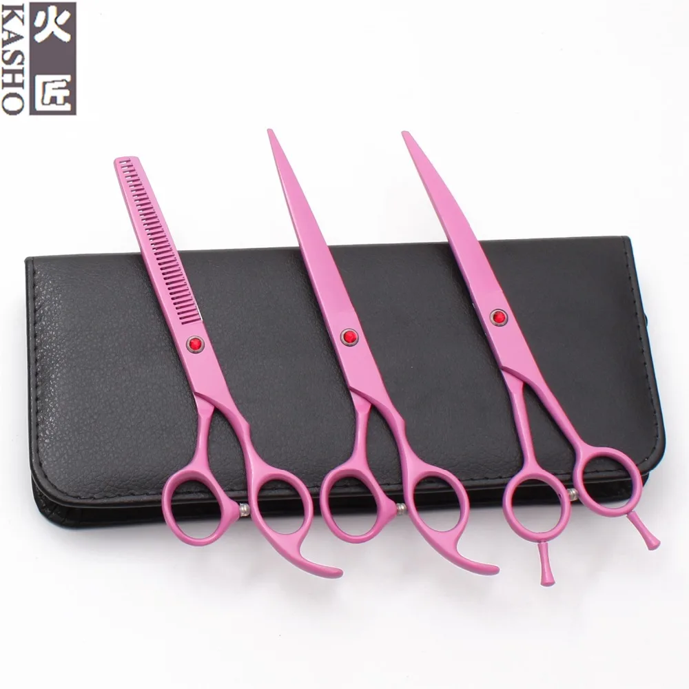 D3Pcs костюм 7 &quot17 5 см JP Титан Kasho парикмахер для собаки резки + истончение ножницы