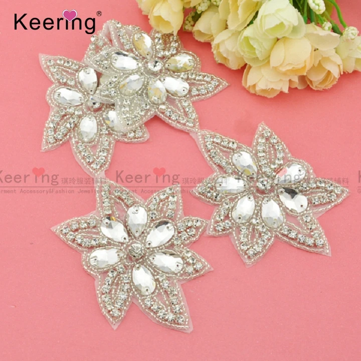 Красивые Цветы Стразы для свадебного платья|trimmings for dresses|trim rhinestonetrim dress |