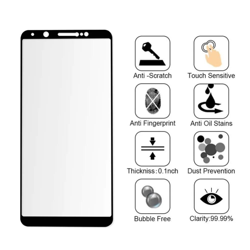 6D 9H чехол из закаленного стекла Защитная пленка для VIVO V7 PLUS + Полное покрытие