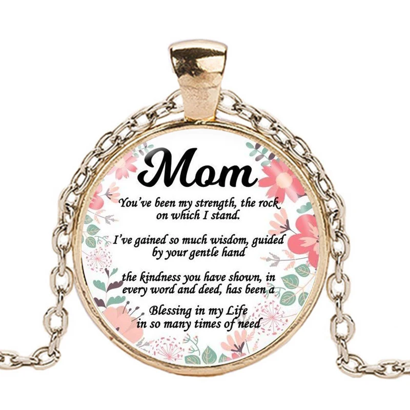 Ожерелье с принтом художественный узор стеклянный кабошон подвеска подвески