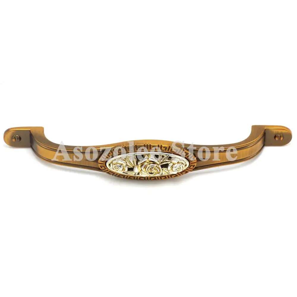 2PCS Vintage Flower Retro Bronze Single/Double Hole Cabinet Knobs Drawer Wardrobe Pulls Cupboard Closet Door Handle | Обустройство