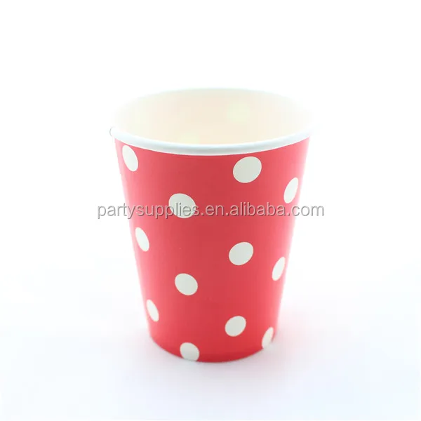Бесплатная доставка 48 шт. 9 унций красные бумажные стаканчики принадлежности для
