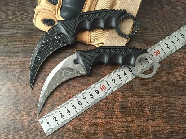 2 варианта! Karambit CS нож для шеи выживания 440 Лезвие ABS ручка маленький охотничий