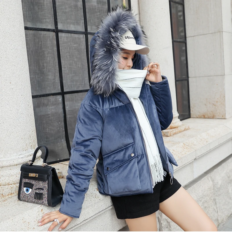 New Fashion Winter Jacket Women Velvet Hooded With Fur Female Coat Short Outwear Womens Parka Abrigos Mujer Invierno