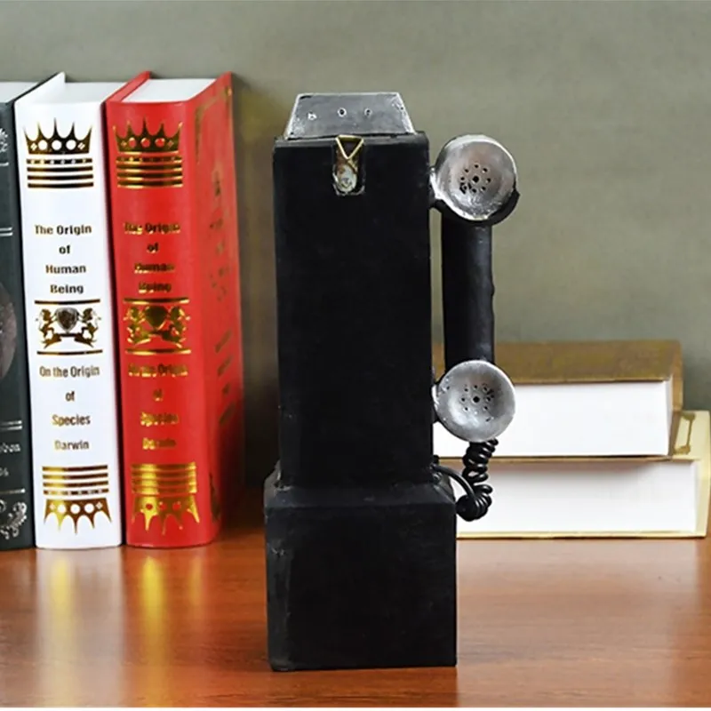 

Retro Telephone Statue Phone Miniature Figurine Art Sculpture Resin Art&Craft Wall Hanging Home Decoration Accessories R163