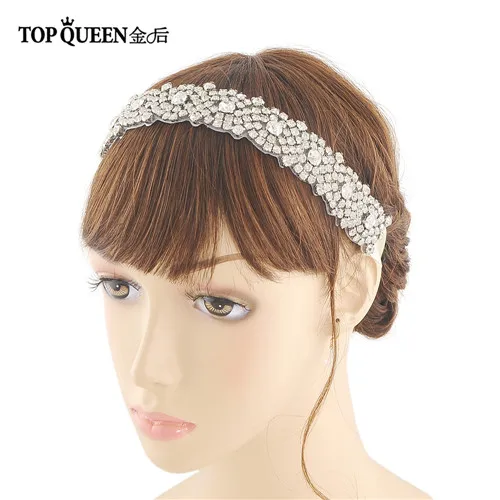 TOPQUEEN S28B ремешок для свадебного платья обтягивающие Свадебные ремни со стразами Лента Свадебная со стразами Пояс Серебристый бриллиантовый пояс - Цвет: headdress 27cm
