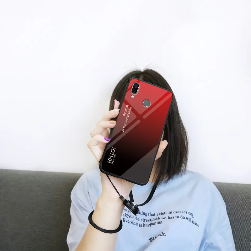 Gradient Tempered Glass Phone Case For meizu 16sx 16s Note9 C9Pro c9 Note8 X8 V8Pro v8 16x 16plus M6T M8C 15plus 15 15Lite case |
