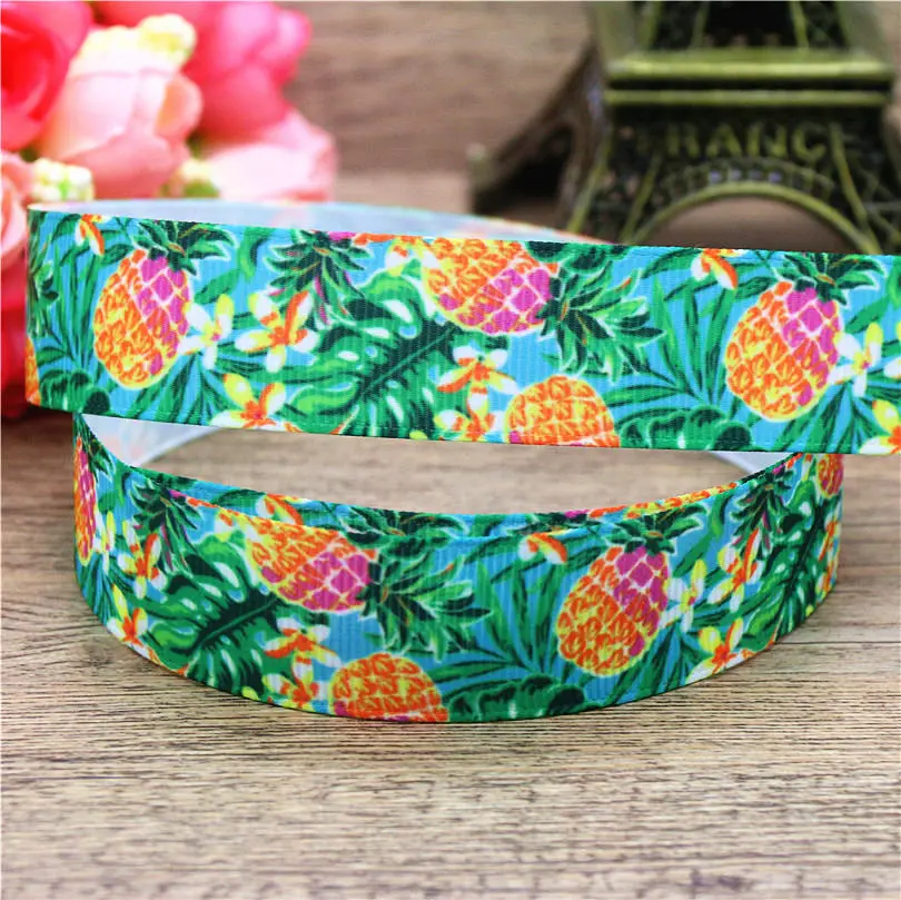 DUWES 7/8 ''Бесплатная доставка Фрукты арбуз ананас Печатный grosgrain ленточный