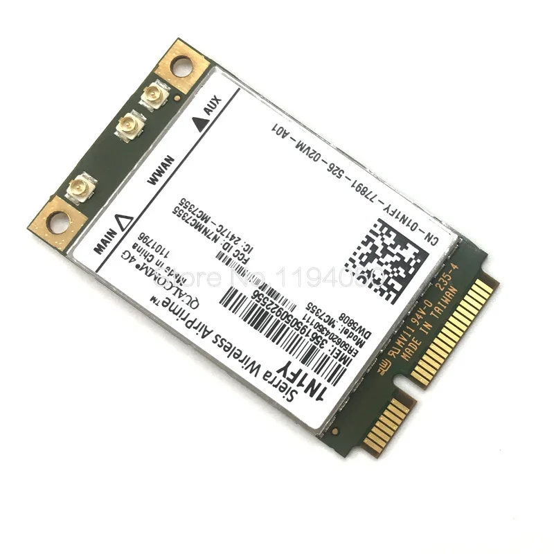 Беспроводной Airprime MC7355 PCIe LTE/HSPA+ gps 100 Мбит/с Карта 1N1FY DW5808 Sierra 4G модуль для Dell 1900/2100/850/70