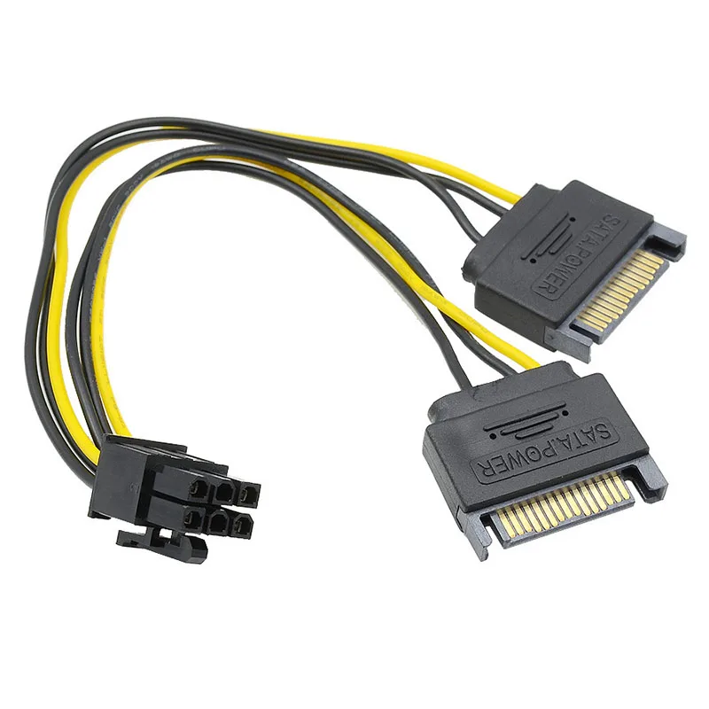 Кабель питания для видеокарты EVGA ASUS двойной кабель SATA 15Pin Male M PCI e 6 Pin Female F штекер в