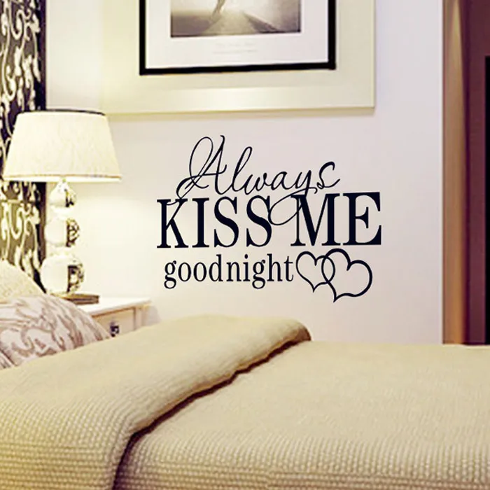 Фотообои с надписью Always Kiss me Good Night|Наклейки на стену| |