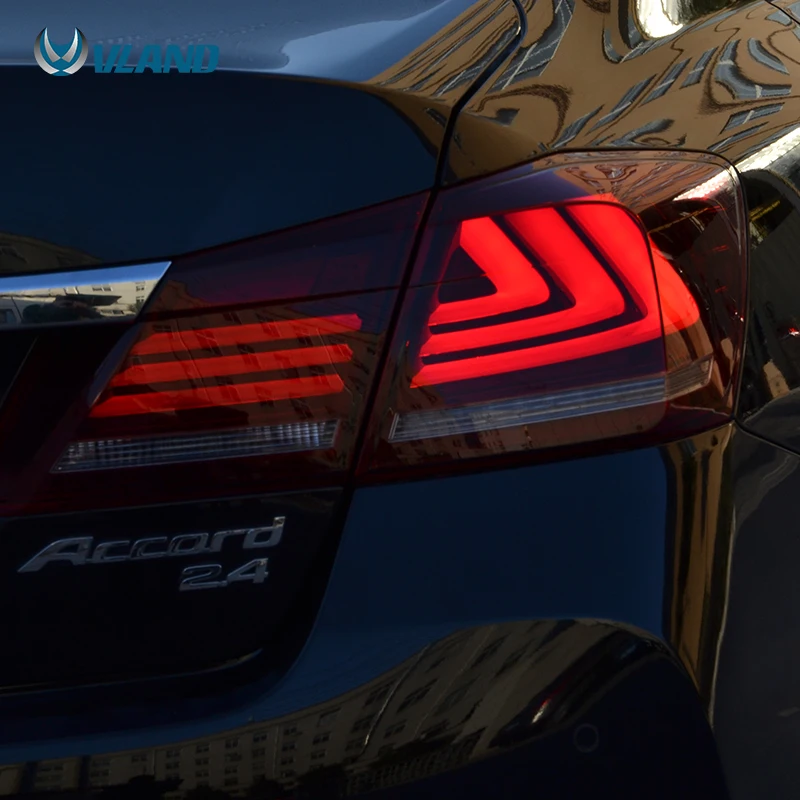 Vland завод для Led задний фонарь для Honda Accord 2013- с мигающим сигналом+ Led подвижный хвост светильник