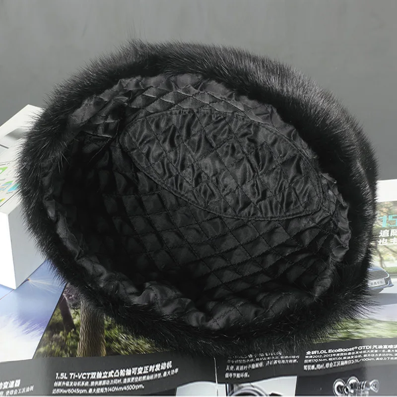 2020 FXFURS fashion new men wholeskin mink fur hat New Fashion Men's Real Mink Fur Cap Winter Warm Top Hat Headgear Beanie Beret