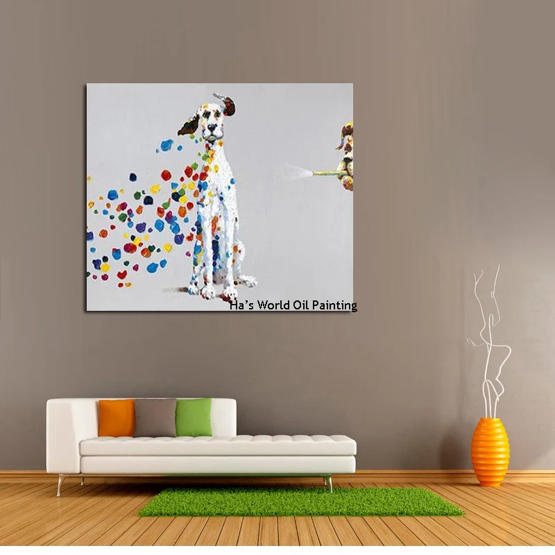 Современная Абстрактная масляная живопись креативная ручная роспись милая