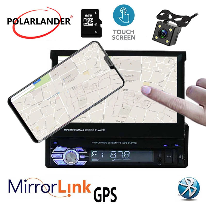 7 &quotUSB/AUX/SD GPS для стерео Радио автомобильной 1DIN автомобильный радиоприемник с