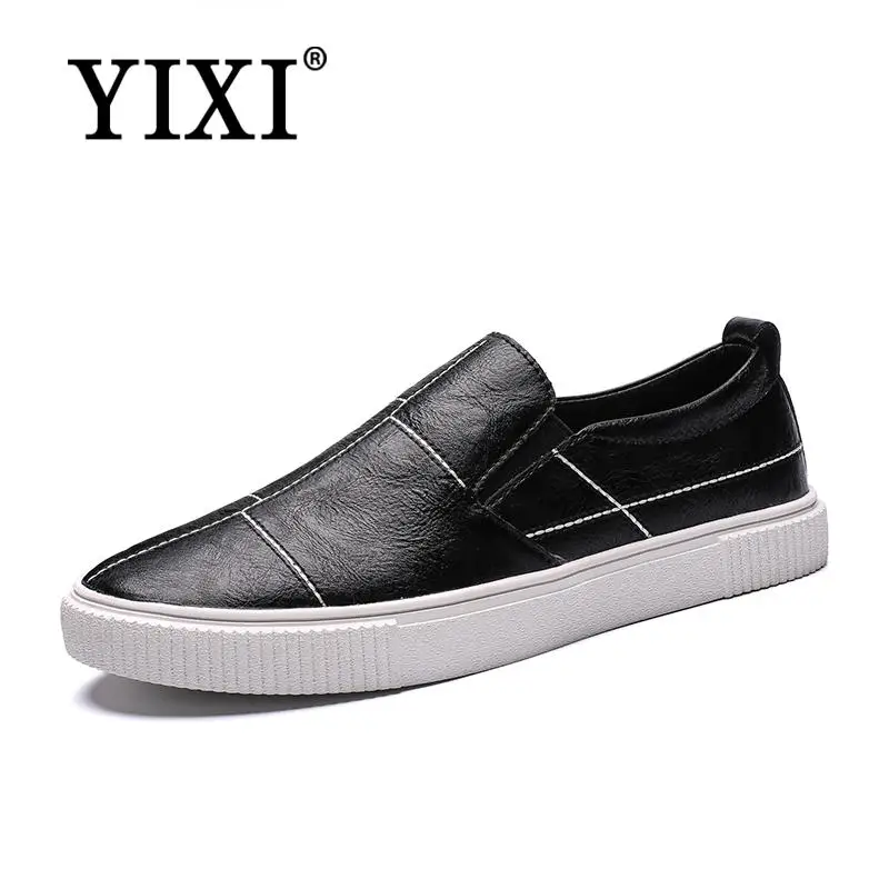 YIXI новый мужские лоферы повседневная обувь для мужчин черный Скейтбординг