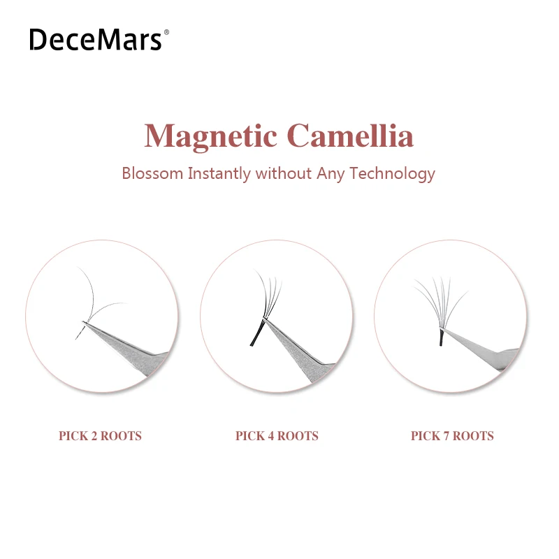 DeceMars 1's Blossom Lashes Camellia Lashes индивидуальные цветущие ресницы для наращивания Объемные Накладные веерные ресницы для ресниц большой цветок