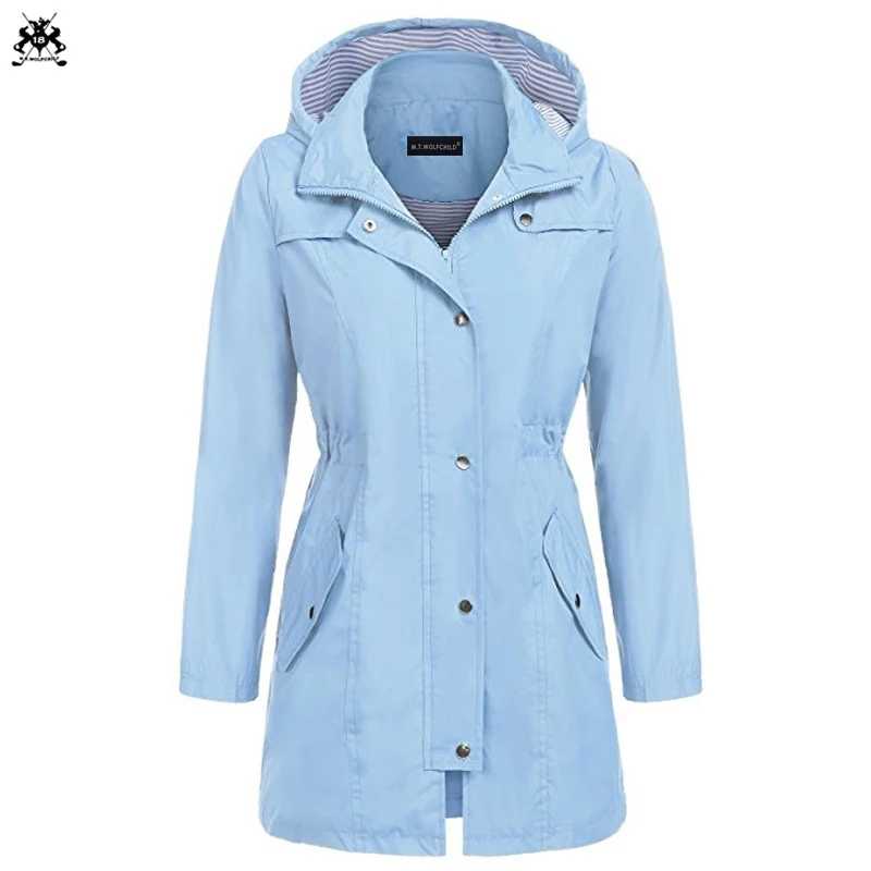 2018 осенние модные новые женские водонепроницаемые пальто средней длины