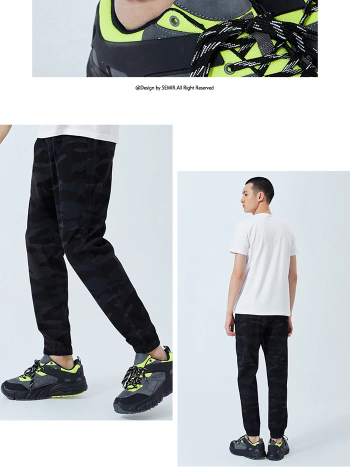 SEMIR повседневные мужские штаны летние новые мужские штаны трендовые камуфляжные спортивные штаны эластичные штаны