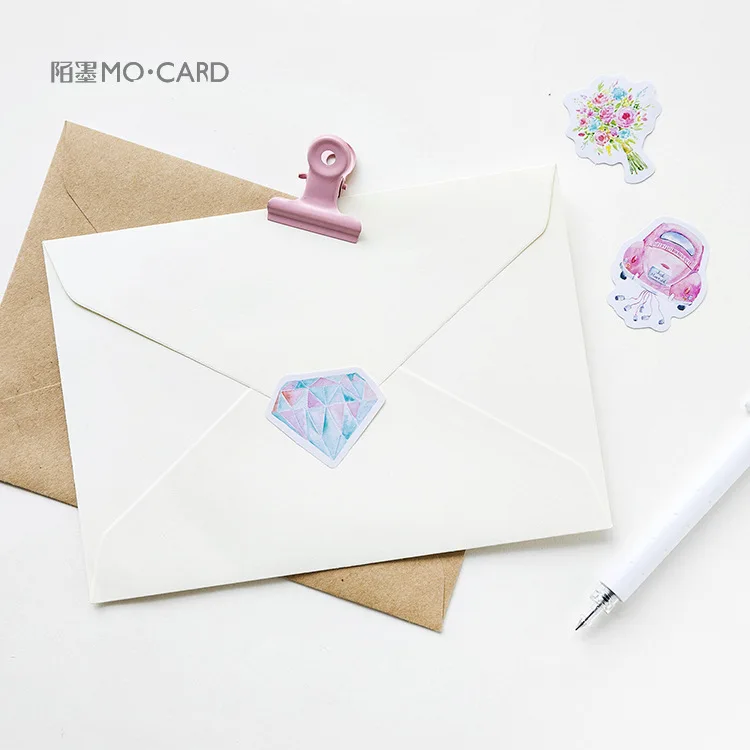 46pcs Lucky pink cute British style Decoration Seal Stickers DIY Planner Diary Scarpbooking Index Lable Escolar | Канцтовары для