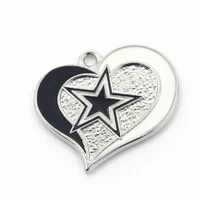 12pcslot new heart star charms cowboy dangle charms diy bracelet necklace jewelry football sport hanging charm