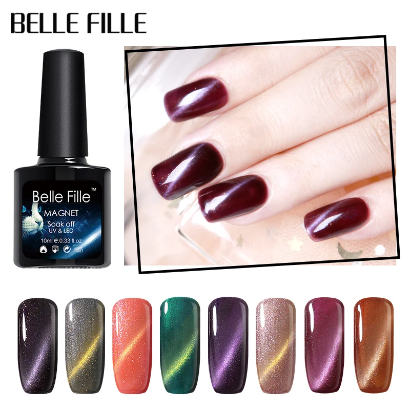 Belle Fille 10 мл Магнитный кошачий глаз УФ-гель для ногтей 60 цветов личная гигиена лак