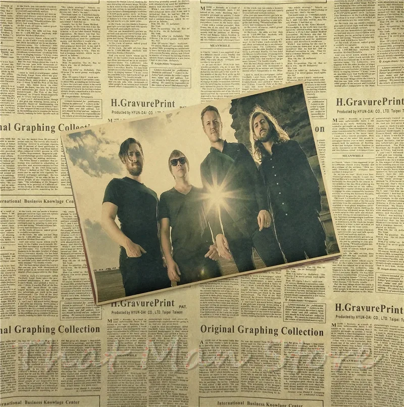 Винтажный постер Imagine Dragons с рок гитарист художественный ретро 30x21 см|Наклейки на