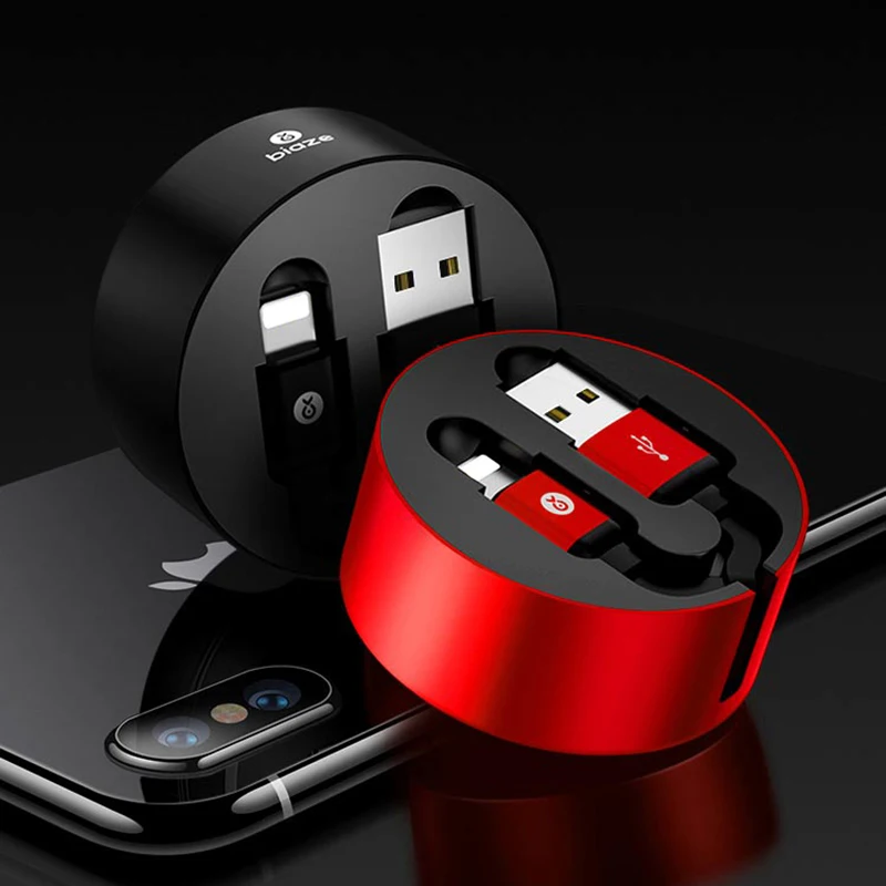 Выдвижной usb кабель Biaze для iphone X 8 7 6S Plus 5 мобильный телефон синхронизации данных и